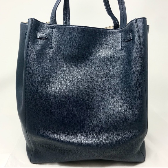Céline Phantom Tie Cabas Leather Tote Navy - Picture 2 of 8